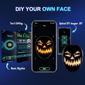 Face Transforming LED Mask - Programmable App Controlled Costume