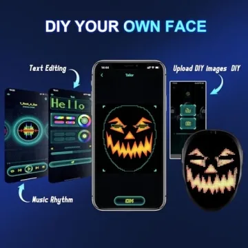 Face Transforming LED Mask - Programmable App Controlled Costume