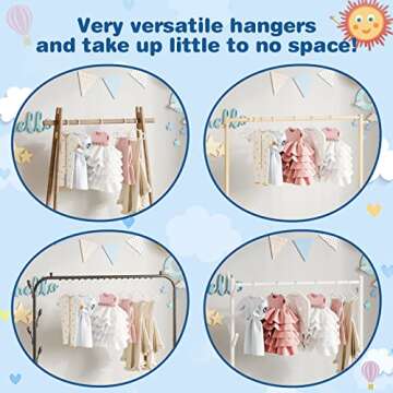 GoodtoU Baby Hangers 60Pack White Baby Clothes Hangers Bulk Kids Plastic Hangers Toddler/Infant Hangers for Closet