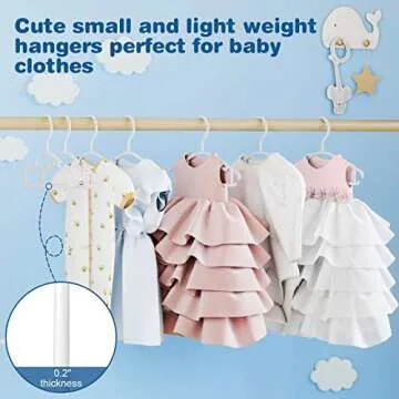 GoodtoU Baby Hangers 60Pack White Baby Clothes Hangers Bulk Kids Plastic Hangers Toddler/Infant Hangers for Closet