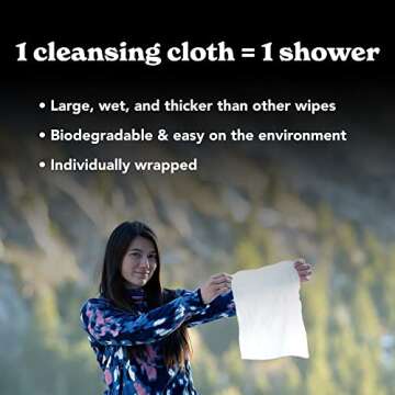 Allez Outdoor Vegan Biodegradable Cleansing Cloths, Natural Plant-Based Face & Body Wipes, PH Balanc...