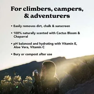 Allez Outdoor Vegan Biodegradable Cleansing Cloths, Natural Plant-Based Face & Body Wipes, PH Balanced, with Cactus Bloom/Chaparral Scent, 20 Count Towelettes, 3-Pack