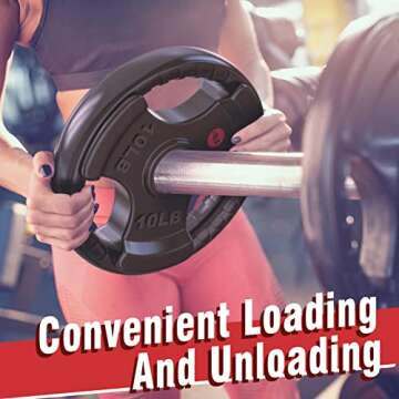 GIKPAL 45lbs Weight Plates, Olympic Weight Plate Set for Weightlifting Strength Training, Rubber Weight Plates for 2-Inch Barbell