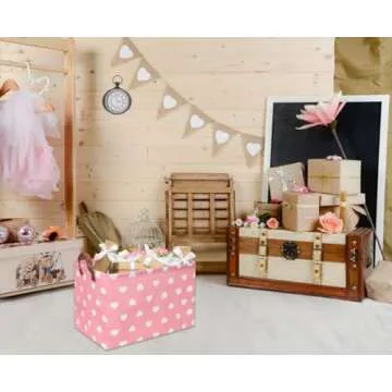 DDBASKET Pink Storage Bin - Perfect for Kids' Organization