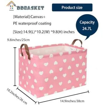 DDBASKET Pink Storage Bin - Perfect for Kids' Organization