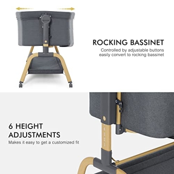 ANGELBLISS 3 in 1 Baby Bassinet with Comfy Mattress and Wheels