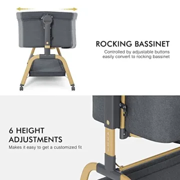 ANGELBLISS 3 in 1 Baby Bassinet with Comfy Mattress and Wheels