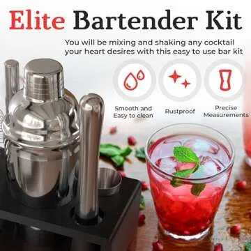 Highball & Chaser Cocktail Shaker Set: Bartender Kit for Home Bar Mixology Cocktail Bar Set Plus E-Book with 30 Recipes (Silver)