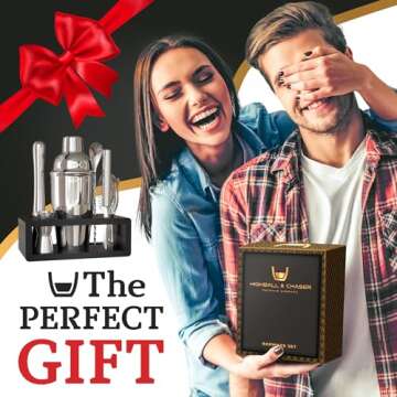 Highball & Chaser Cocktail Shaker Set: Bartender Kit for Home Bar Mixology Cocktail Bar Set Plus E-Book with 30 Recipes (Silver)