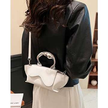 Small Silver Bag Crossbody Bags Satchels Y2K Evening Bags Handbag for Women Hobo Bags Shoulder Bags Tote Bag for Women 2024