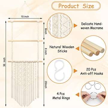 Lilcolat Large Bow Holder for Girls | Macrame Organizer