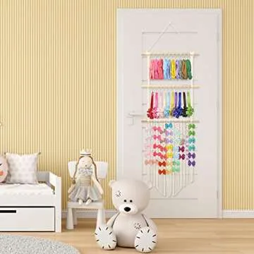 Lilcolat Large Bow Holder for Girls | Macrame Organizer