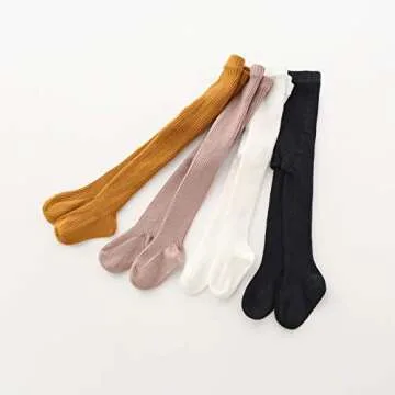 Stylish CECORC Cable Knit Toddler Tights - 4 Pack Comfort