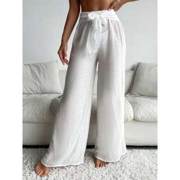 Stylish COZYEASE Women's Beach Cover Up Pants for Summer