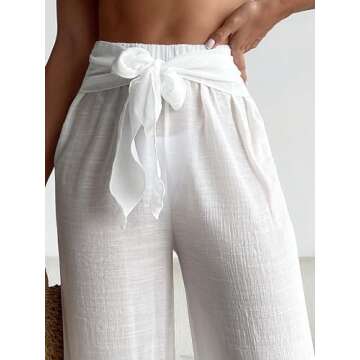 Stylish COZYEASE Women's Beach Cover Up Pants for Summer