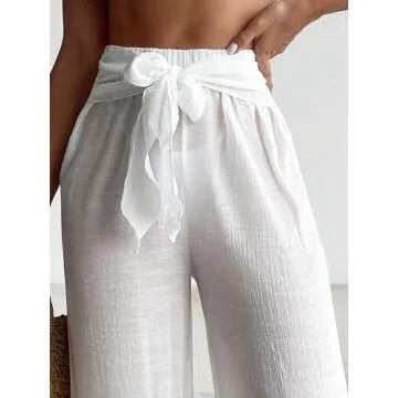 Stylish COZYEASE Women's Beach Cover Up Pants for Summer