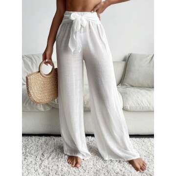 Stylish COZYEASE Women's Beach Cover Up Pants for Summer