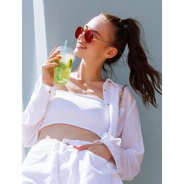 Veda Tinda Vision Aviator Sunglasses for Men Red Polarized Women 90s 70s Trendy Vintage Retro Aviators Fashion Sun glasses C13S22