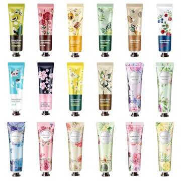 QUNGCO 18 Pack Hand Cream for Dry Cracked Hands,Natural Plant Fragrance Hand Lotion Moisturizing Han...