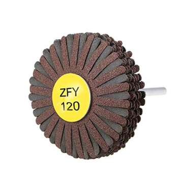 uxcell Abrasive Cloth Flap Wheel Sanding Star 1/4-Inch Shank for Woodworking Root Carving Furniture Polishing 120 Grit