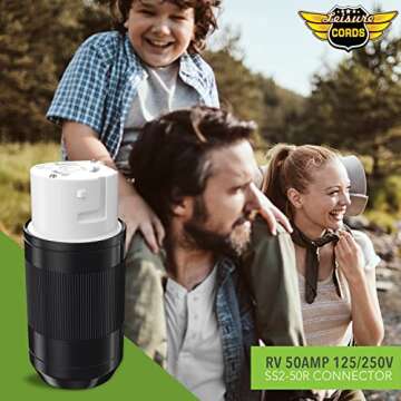 50 AMP RV Power Cord Locking Shore Connector Replacement End Marine Twist Lock (50 Amp Connector)