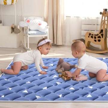 Premium Soft Baby Play Mat, Non-Slip & Washable 50x50