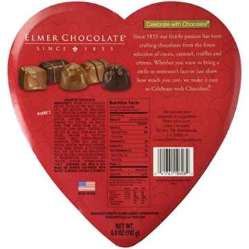 Elmer Celebrate with Chocolate Assorted Chocolates, 6.8 Ounce Valentine Heart Box (Rose Design Varie...