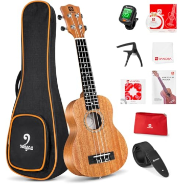 Vangoa Soprano Ukulele Beginner Kit - 21 Inch Mahogany Uke with Accessories
