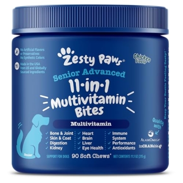 Zesty Paws Senior Dog Multivitamin Treats - Advanced Health Support