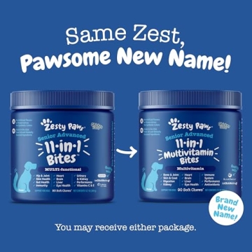Zesty Paws Senior Dog Multivitamin Treats for Advanced Health