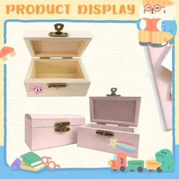 Aulufft 12 Piece Unfinished Wood Treasure Chest Decorate Wooden Mini Treasure Boxes with Locking Clasp for DIY Projects,Home Decor,Party Favors,Props,3.8x2.1x1.8 inches