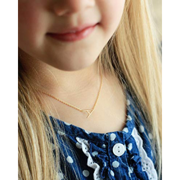 Elegant MOMOL Sideways Initial Necklace in 18K Gold