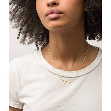 Elegant MOMOL Sideways Initial Necklace in 18K Gold