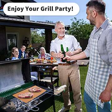 YRYM HT Copper Grill Mats Set - Nonstick BBQ Grill Mats