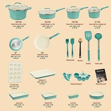 BAKKEN Swiss Cookware Set 23 Piece - Non-Stick & Stylish