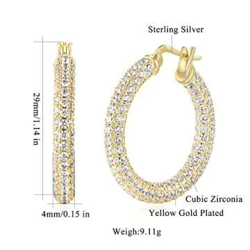 Elegant CiNily Sterling Silver Hoop Earrings for Women