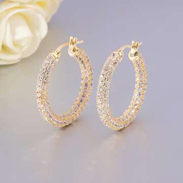 Elegant CiNily Sterling Silver Hoop Earrings for Women