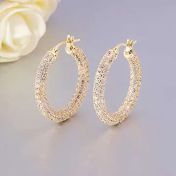 Elegant CiNily Sterling Silver Hoop Earrings for Women