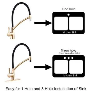 GAPPO Commercial Lead Free Pull Out Sprayer Gold Kitchen Sink Faucet, Single Handle Kitchen Faucets with Deck Plate