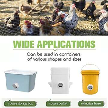 vlhtceqk DIY Chicken Feeder No Waste 4 Ports for Buckets