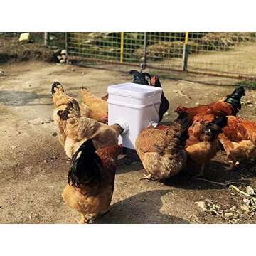 vlhtceqk DIY Chicken Feeder No Waste 4 Ports for Buckets