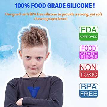Chew Necklaces for Sensory Kids, Sensory Toys for Kids with Autism, ADHD, SPD, Chewing, Autism Senso...