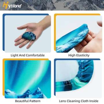 Hytiland SKI Goggle Cover Sleeve, Lens Scratch-Free & Dust Protection, for Travel Storage, Snow Ski Goggles (aurora)