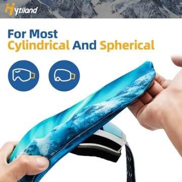 Hytiland SKI Goggle Cover Sleeve, Lens Scratch-Free & Dust Protection, for Travel Storage, Snow Ski Goggles (aurora)