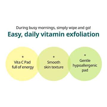 GOODAL Green Tangerine Vitamin C Toner Pads with ‘5-in-1’ Effect, Exfoliates, Tones, Moisturizes, and Detoxifies Sensitive Skin (70 Pads) (Ver.2)