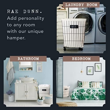 Rae Dunn Heavy Duty Laundry Hamper with Wheels