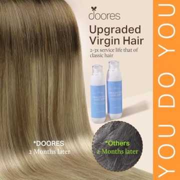 DOORES Real Human Hair Extensions Balayage 18 Inch