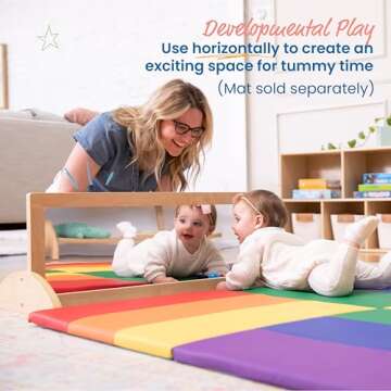 ECR4Kids Toddler Single-Sided Bi-Directional Mirror, Kids Furniture, Natural