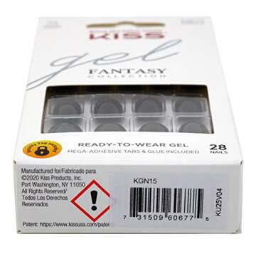 Kiss Gel Fantasy Collection 28 Count Black Short Length (Pack of 2)
