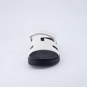 CUSHIONAIRE Women's Lotto footbed sandal with +Comfort, Wide Widths Available, White 7